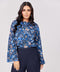 Flared Sleeve Chiffon Printed Top